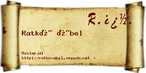 Ratkó Ábel névjegykártya
